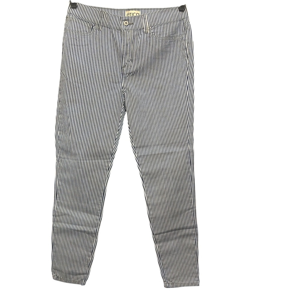 Etica Blue and White Striped Pants